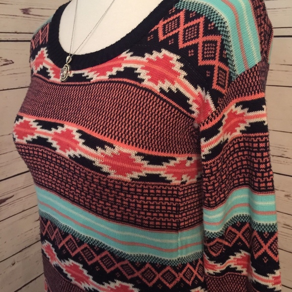 Cotton Emporium Multi-Colored Aztec Sweater - Picture 3 of 5